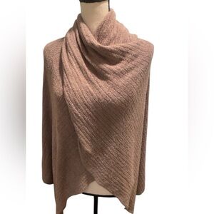 Soft surroundings women’s poncho cape one size oversized soft tan color NWOT